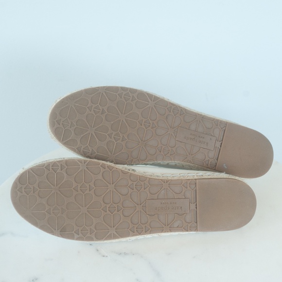 Kate Spade White Leather Gillian Espadrille Flats Slip On Shoes - Picture 12 of 12